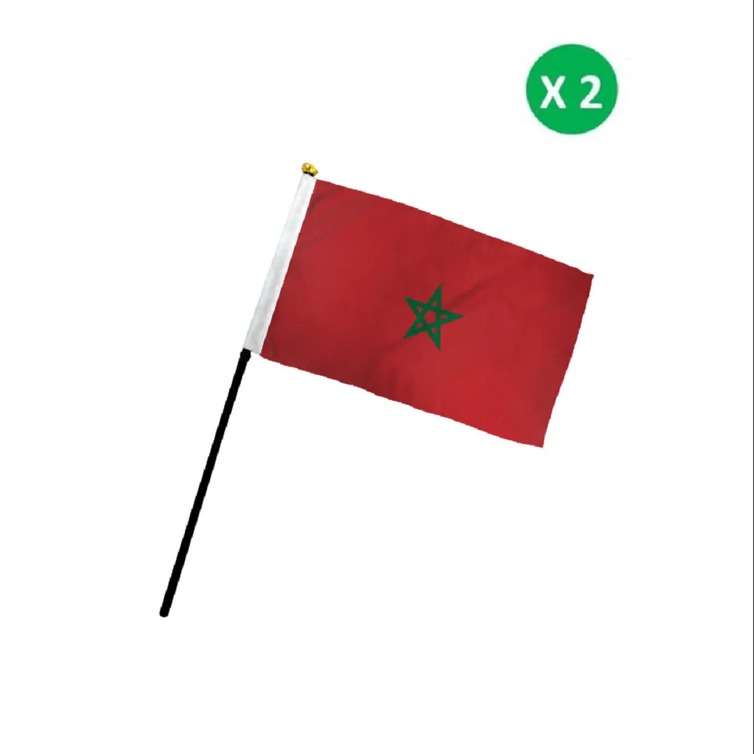Ensemble de Deux Drapeaux Marocains Authentiques