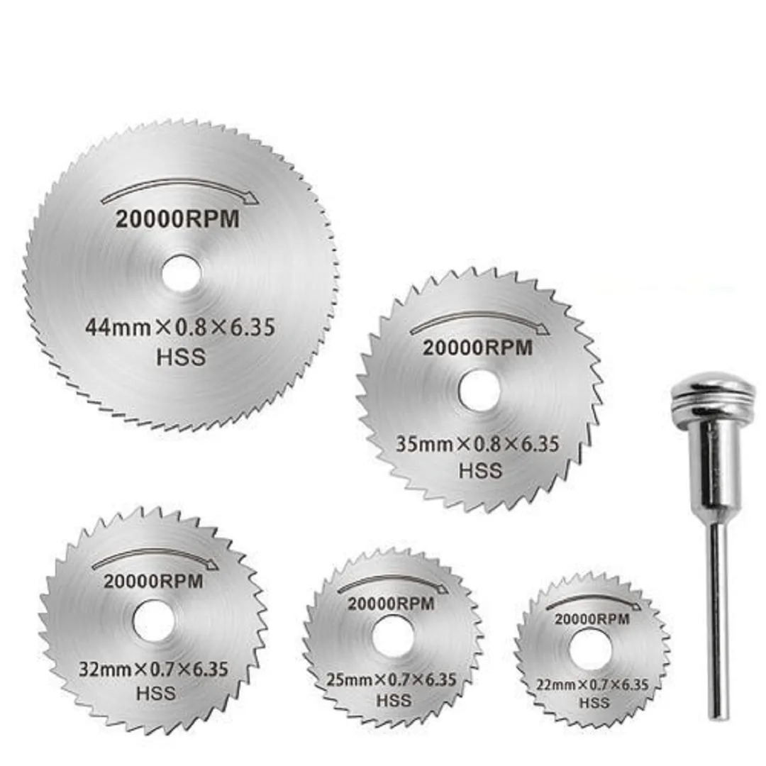6pcs Ensemble de disques de coupe bois outil rotatif de coupe