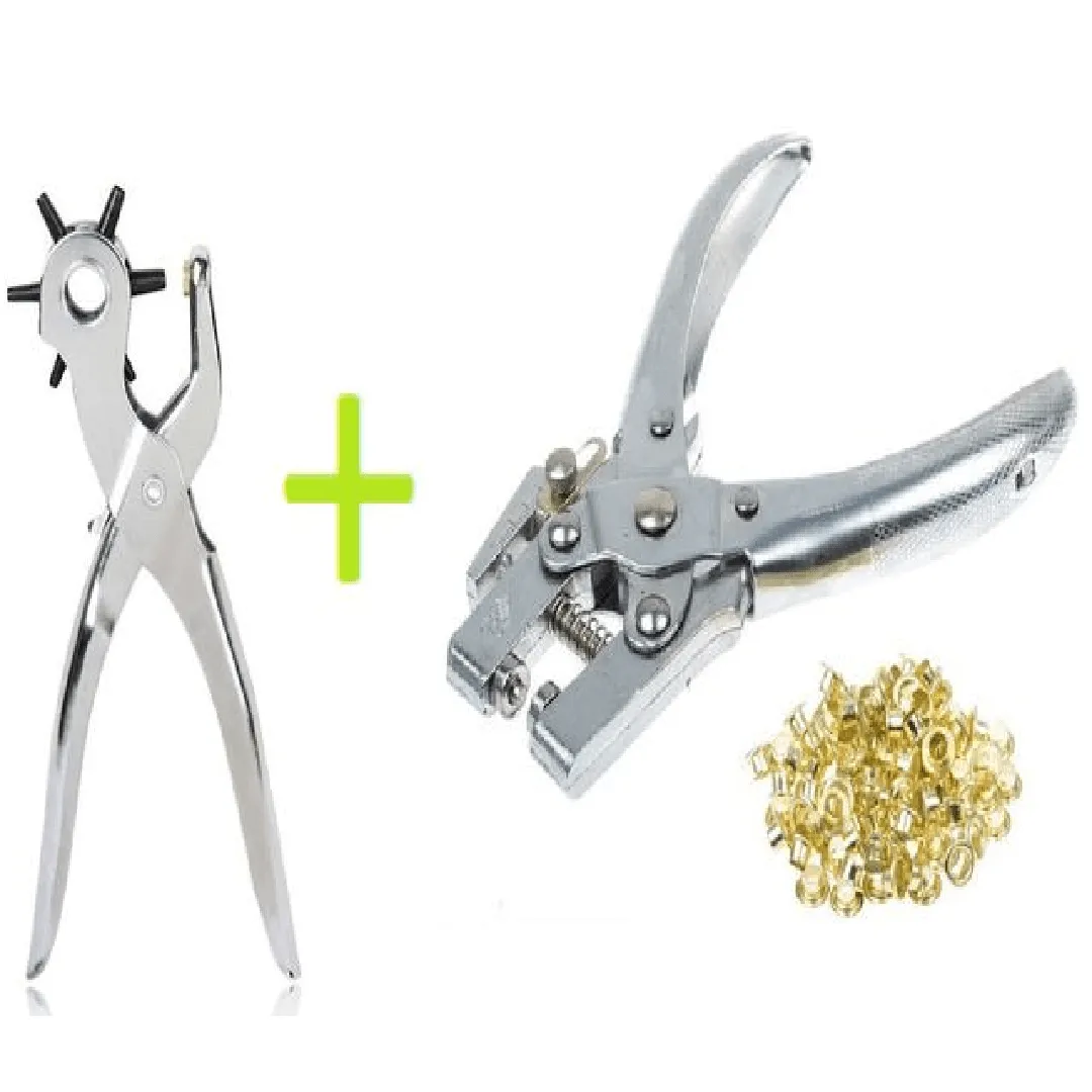 2 pince à poinçonner et œillet bouton cuir tissu