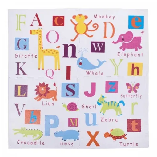 4 pièces, Alphabet et dessin animé, Puzzle tapis sol tapis de jeu bébé