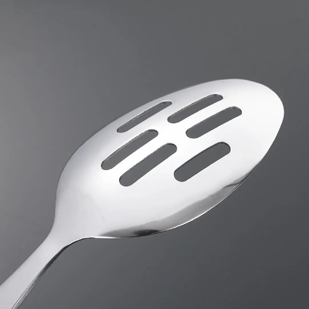 Cuillère de Service en Acier Inoxydable à Rainures 32cm