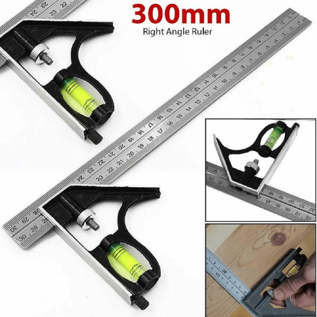 Règle d'angle carré en acier inoxydable de 300mm  multifonctionnel