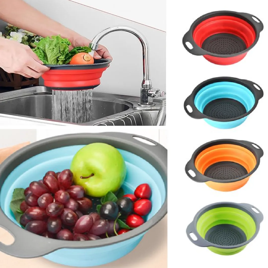 Passoire pliable en silicone pour un lavage des fruits et légumes (colleur aléatoire)
