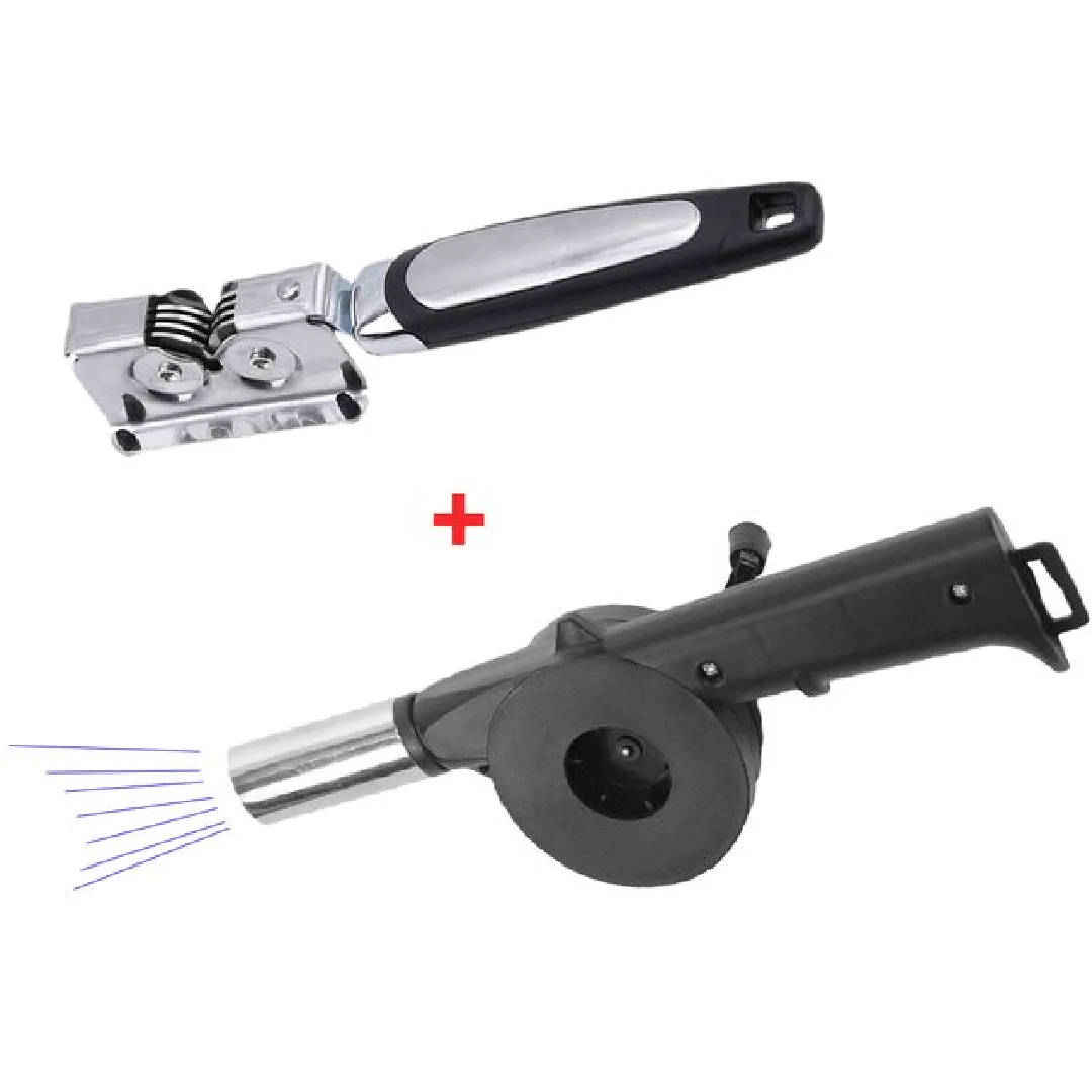 kit ventilateur de barbecue manuel et Aiguiseur de couteaux