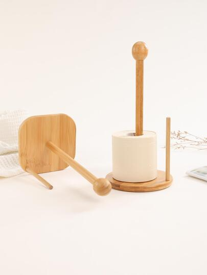 Support sur pied pour papier toilette et serviettes en bambou, modèle Elodie