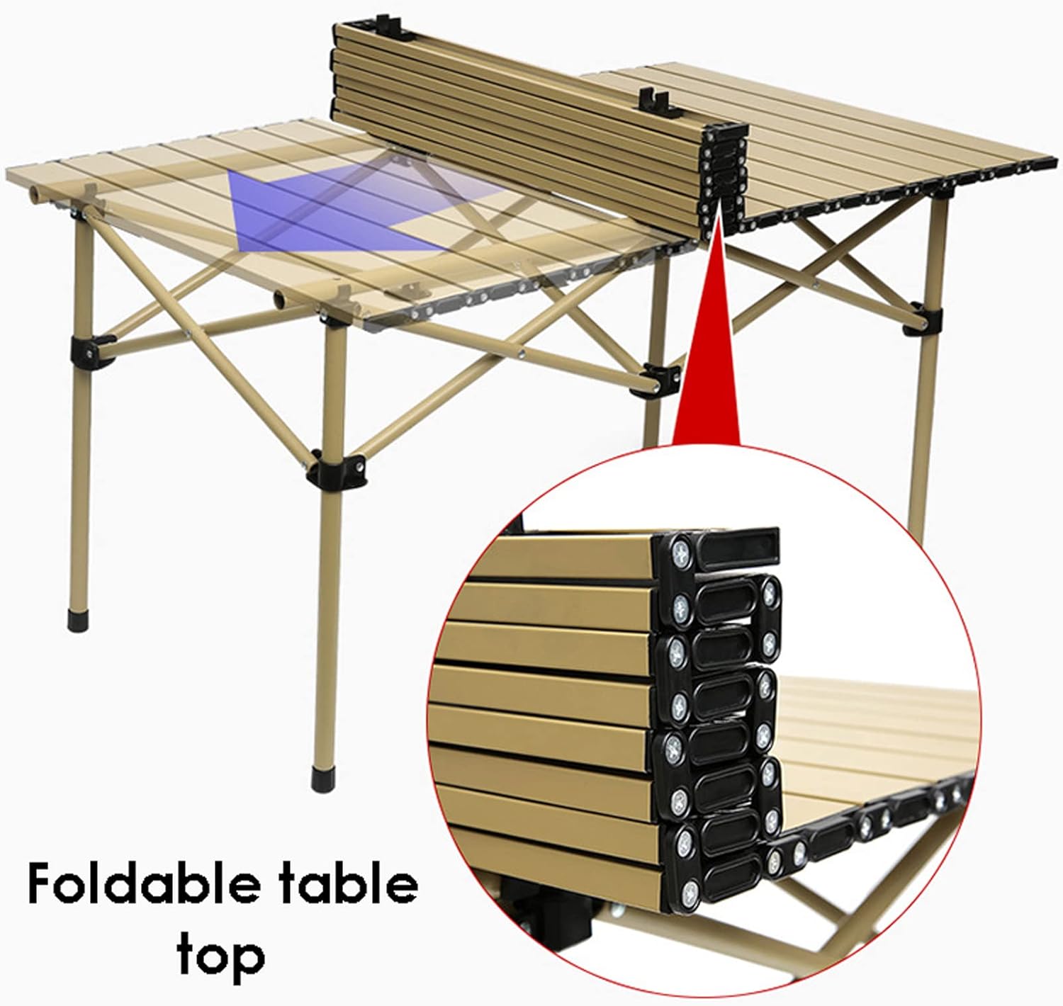 Table de camping extérieure pliable, légère et portable, pour 1 à 4 personnes