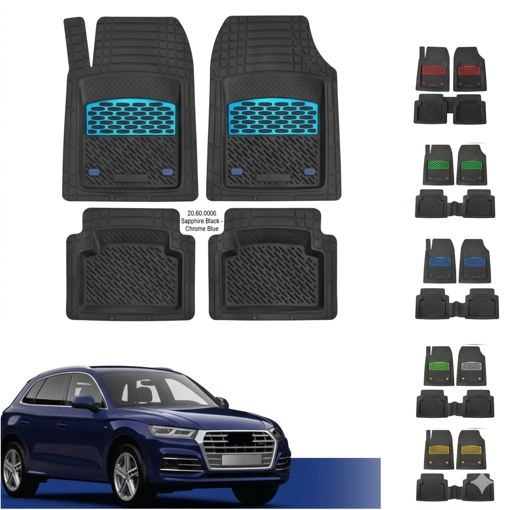 Ensembles de 4 Tapis de sol en caoutchouc pour voiture, mperméables et durables