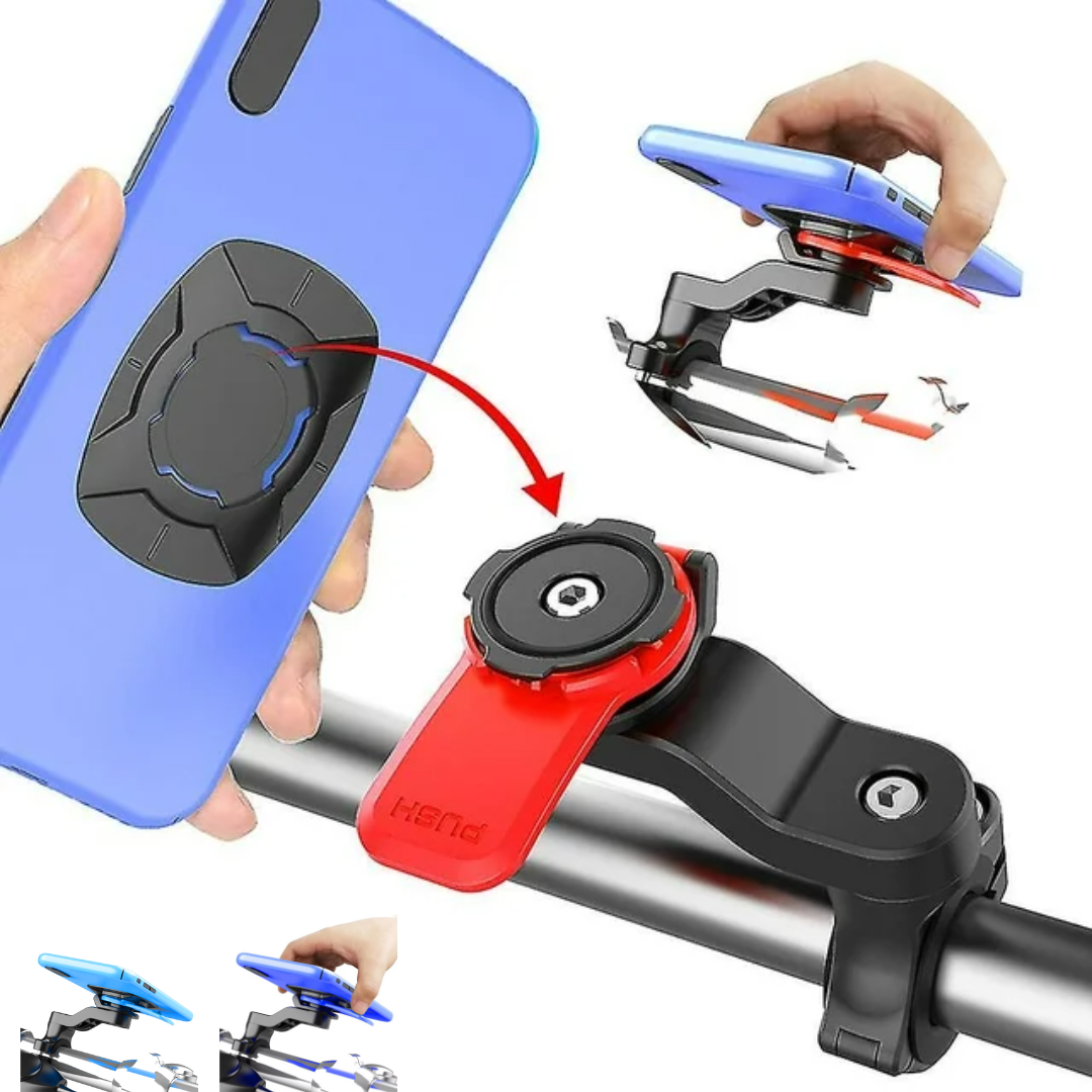 Support de téléphone universel pour vélo et moto, fixation rapide, rotation 360°, compatible GPS et tous smartphones (couleur aléatoire)