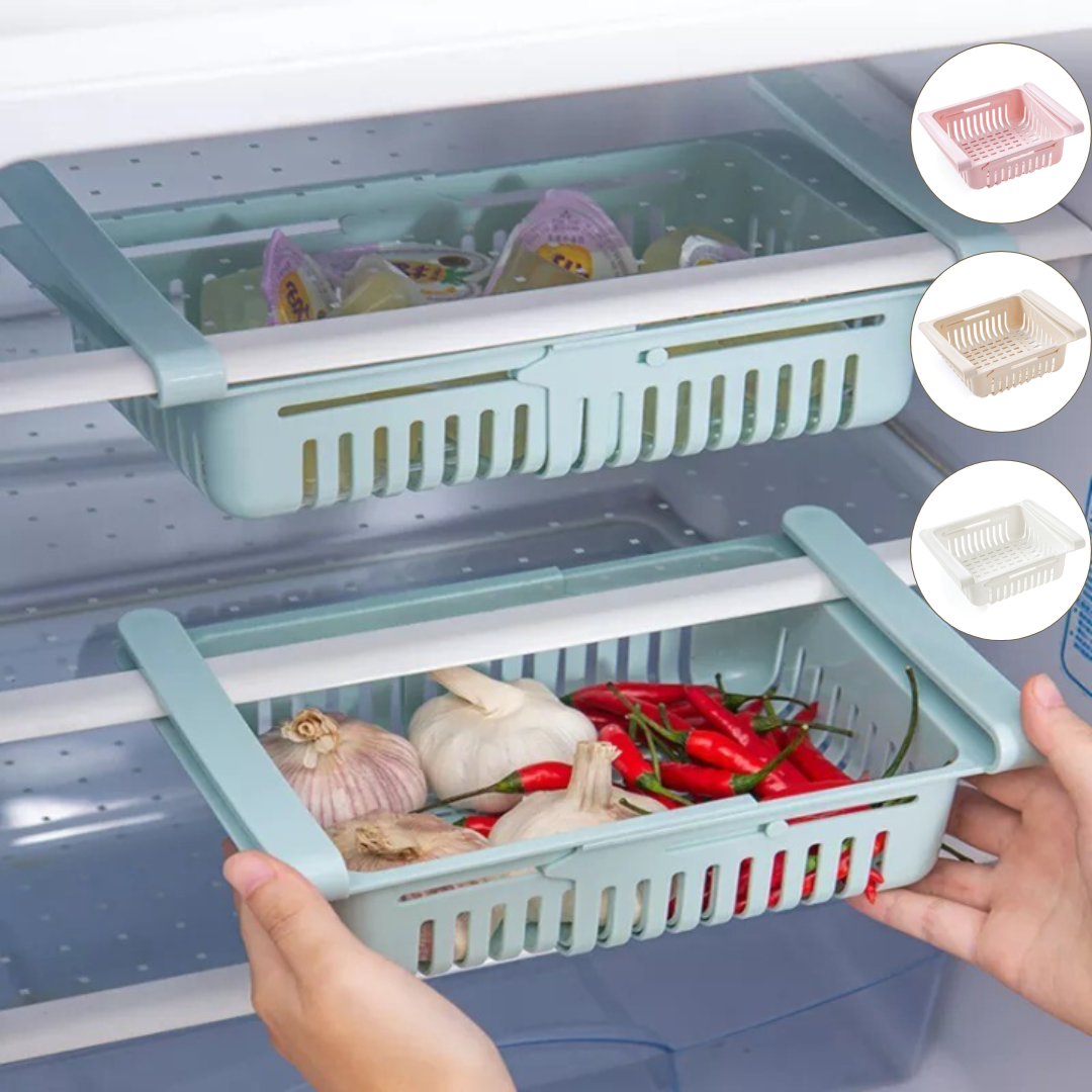 Étagère tiroir pour réfrigérateur, organisateur pratique pour cuisine et rangement d’accessoires (colleur aléatoire)
