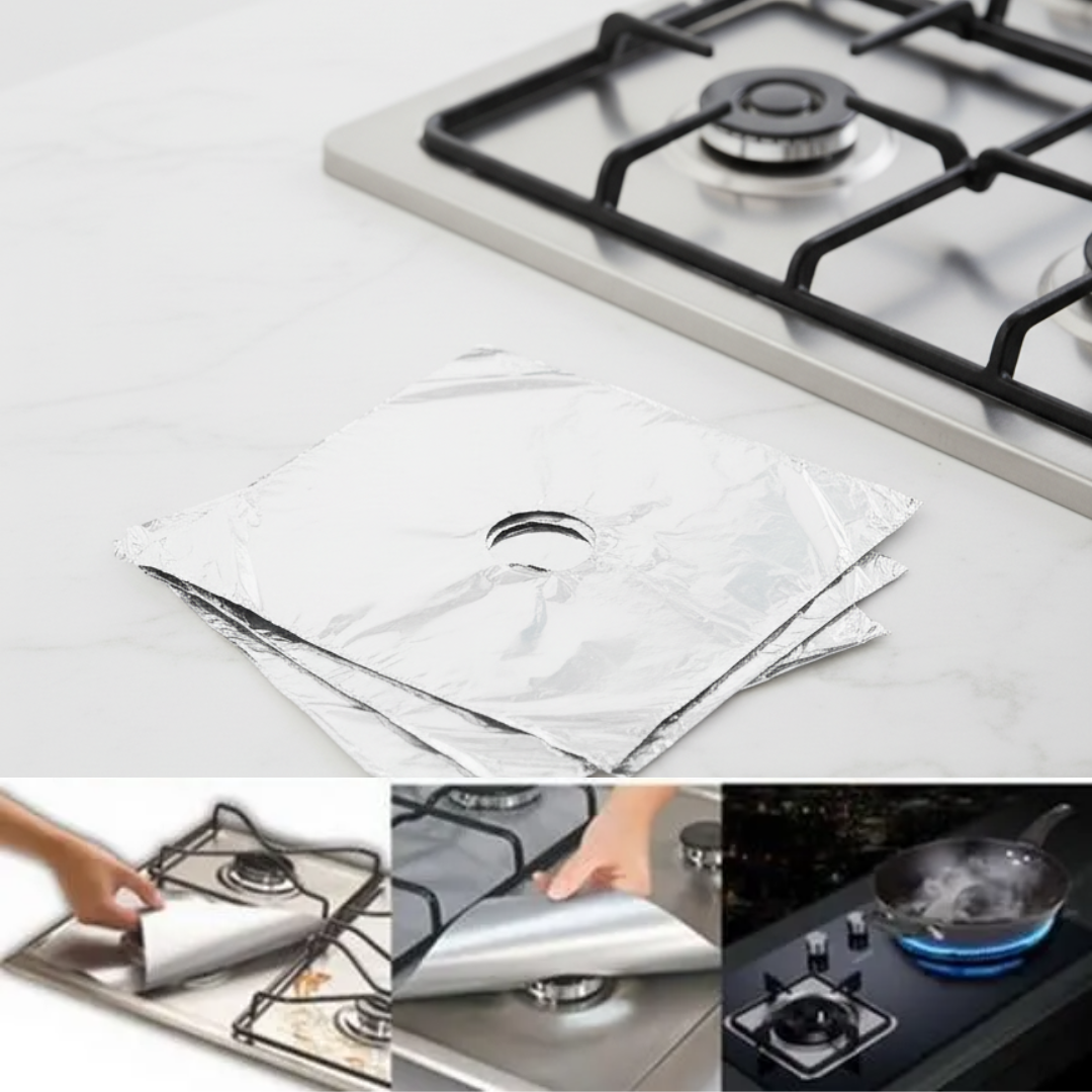 Lot de protections pour brûleur à gaz avec revêtement renforcé et nettoyage facile pour cuisinière