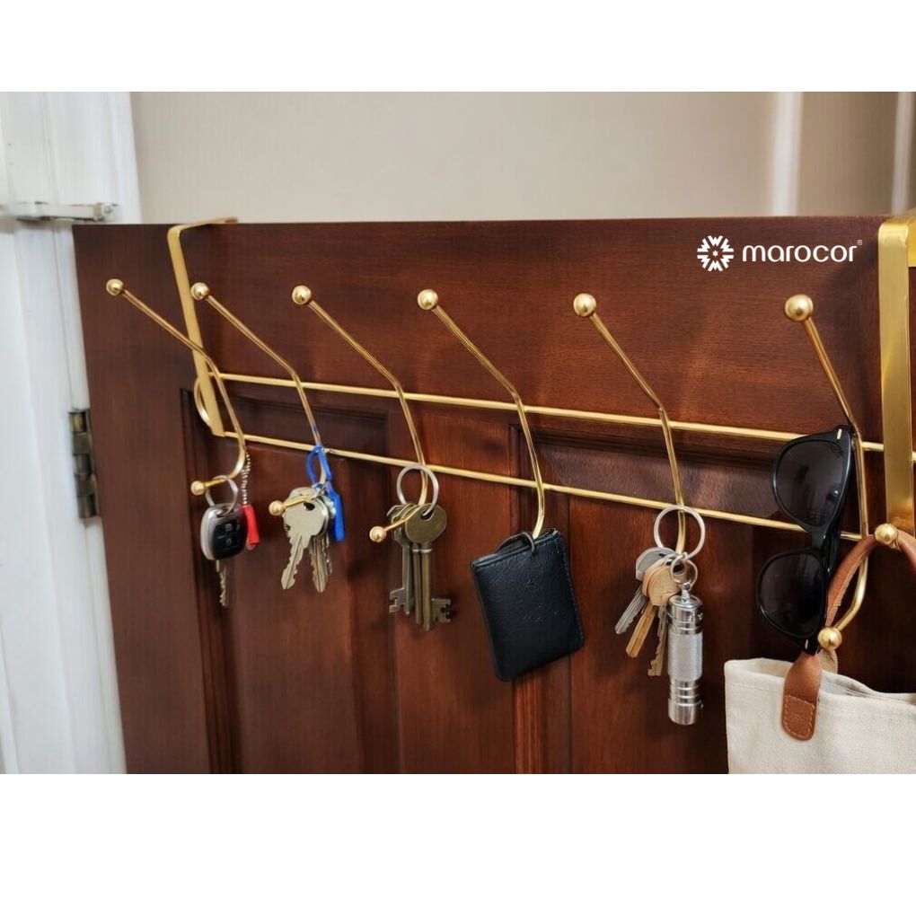 Porte-Manteau Doré 6 Crochets à Suspendre – Élégance & Praticité Sans Perçage