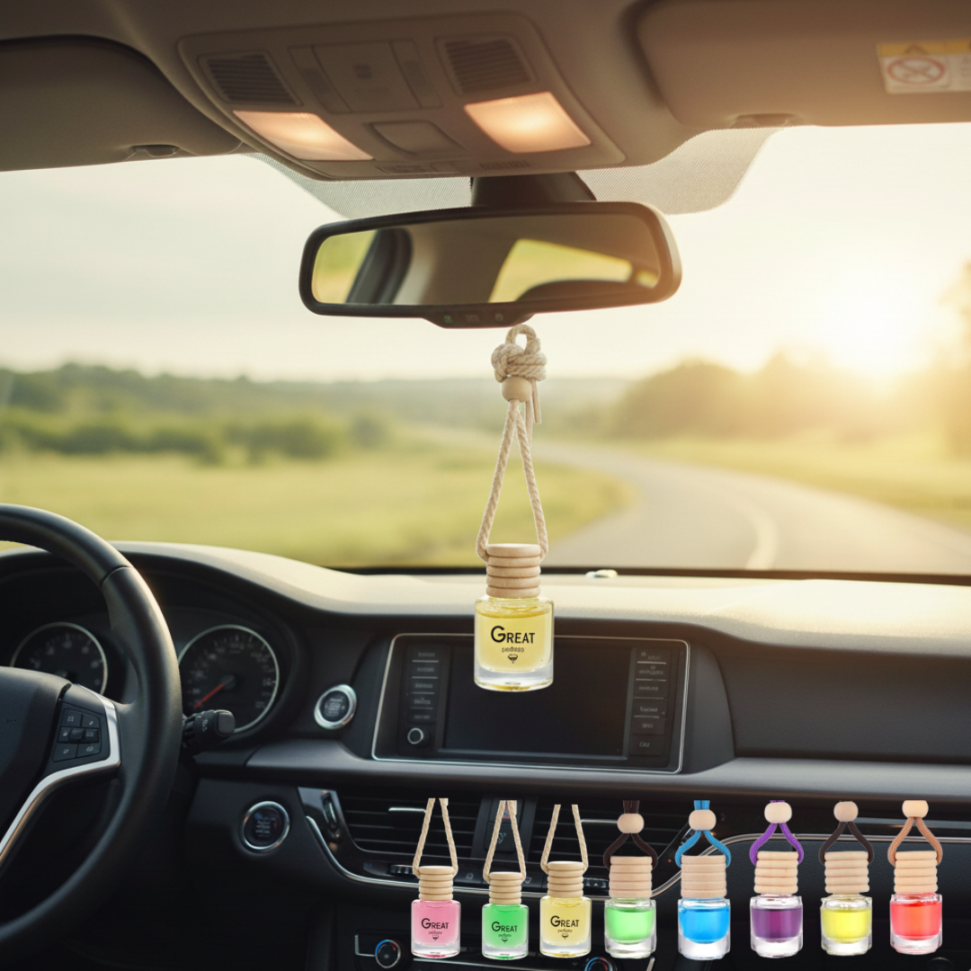 Diffuseur de parfum pour voiture avec clip d’aération et pendentif de rétroviseur (colleur aléatoire)