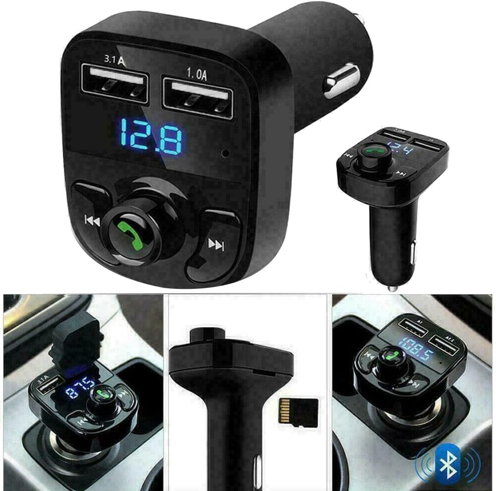 Transmetteur FM Bluetooth pour voiture avec écran LED et double port USB à charge rapide