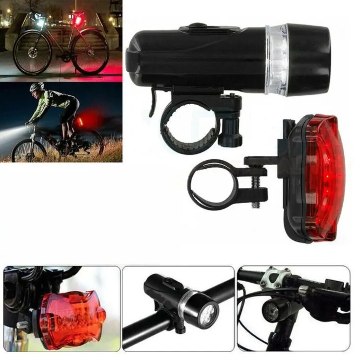Kit d’éclairage LED pour vélo avec lampe avant et feu arrière pour conduite nocturne