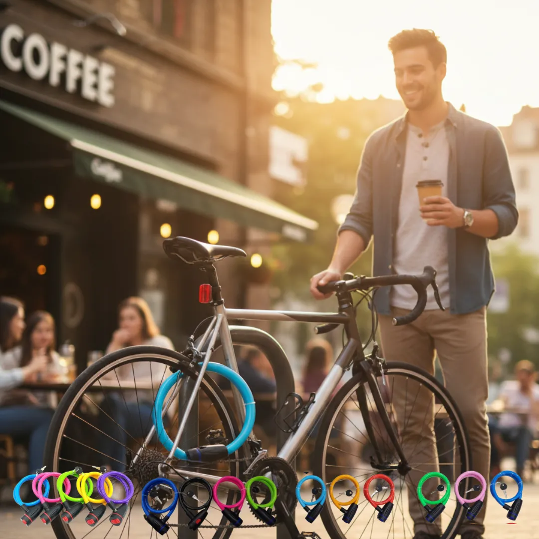 Cadenas vélo solide avec serrure et clés pour sécurité maximale (colleur aléatoire)