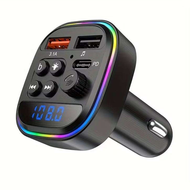 Transmetteur FM Bluetooth pour voiture avec lecteur MP3 et chargeur USB Type-C