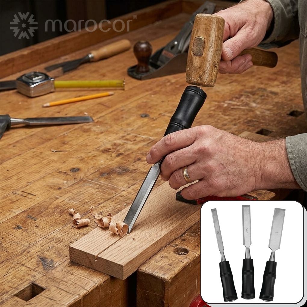 Jeu de 3 Ciseaux à Bois Professionnels Lames Précises et Manches Ergonomiques Résistants