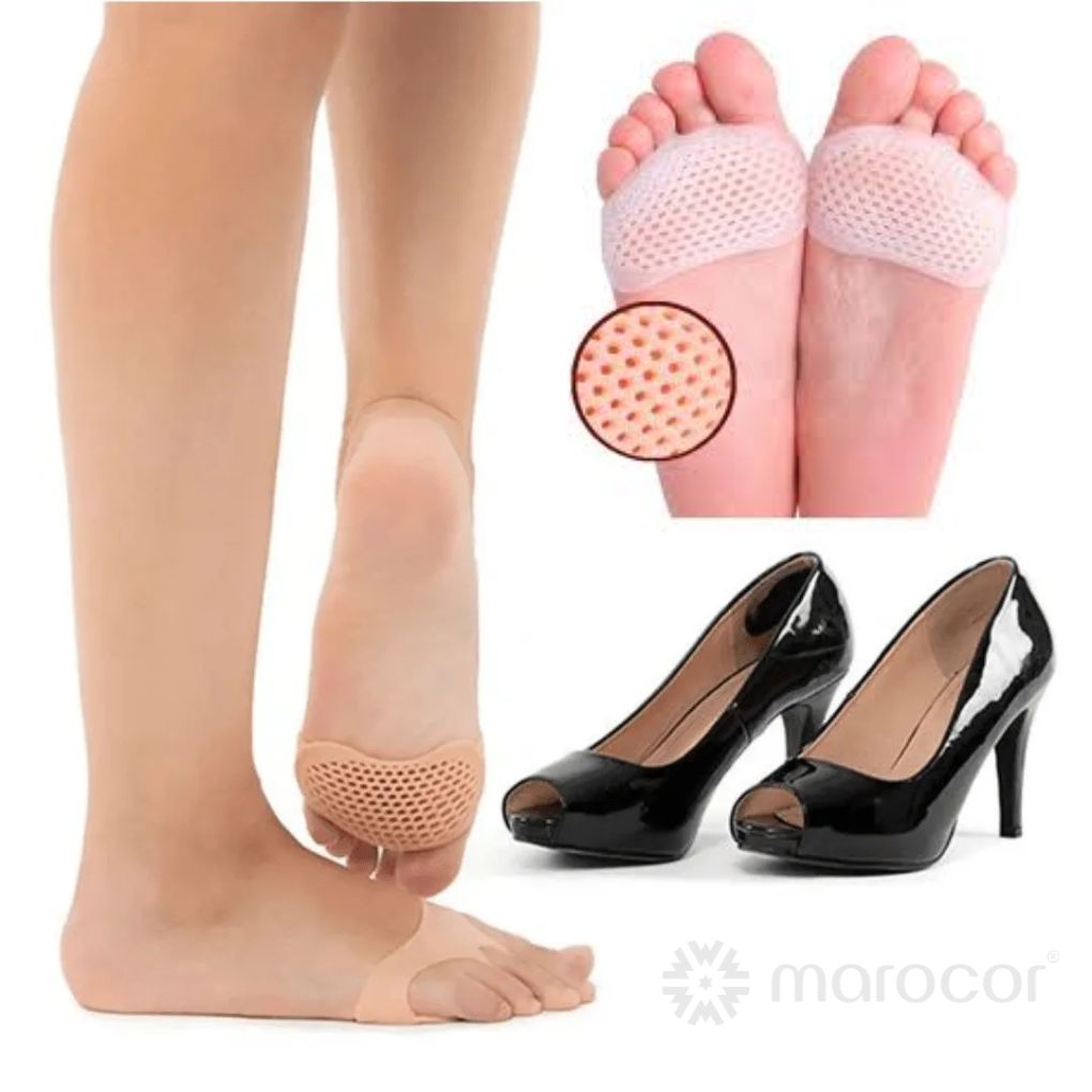 2 coussinets en gel pour la protection des pieds, confort optimal pour les métatarses.