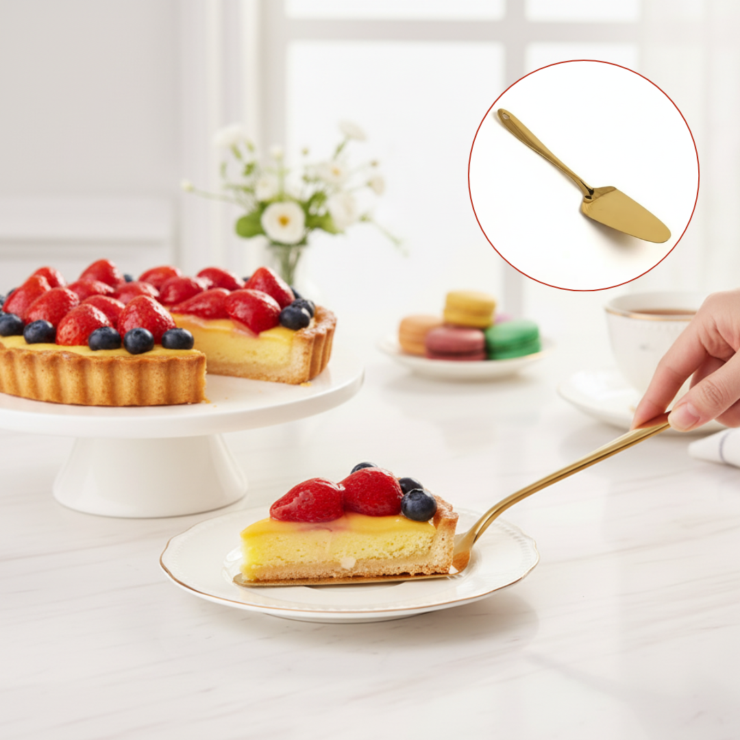 Pelle et couteau à gâteau avec lame fine pour servir les parts