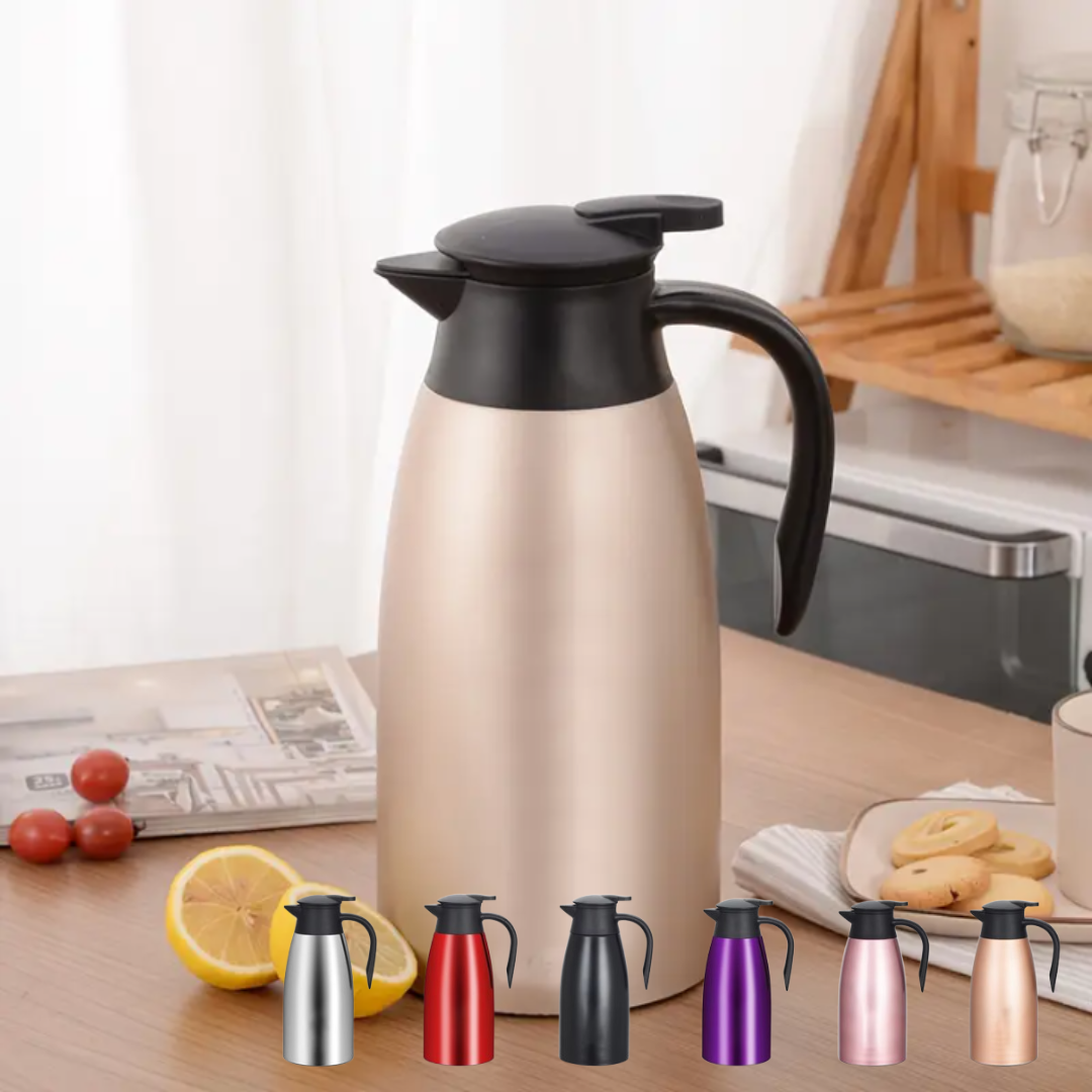 Carafe thermique en acier inoxydable à double paroi pour boissons chaudes et froides (colleur aléatoire)