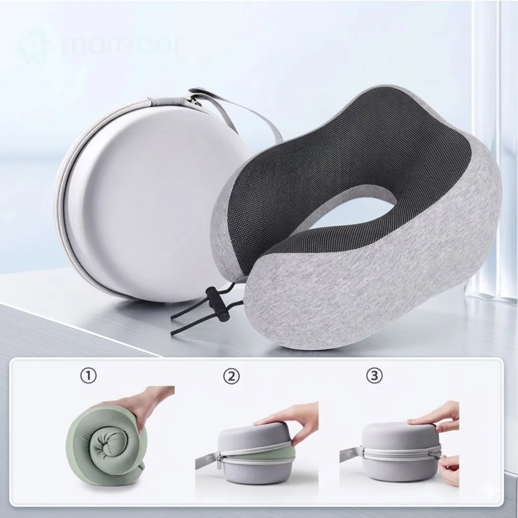 Coussin de voyage ergonomique en mousse mémoire pour soutien du cou