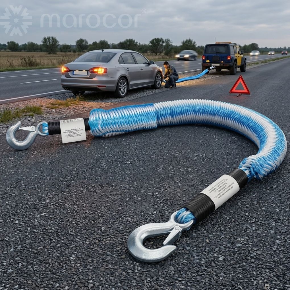 Câble de remorquage élastique -1.5m a 3.90m- Corde de remorquage Sangle de Remorquage Élastique