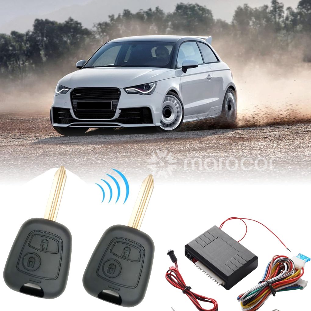 Verrouillage Centralisé, Kit de Boîtier de Télécommande Central Universel, Système d'entrée sans clé avec Serrure de Porte de Voiture avec Bouton de Déverrouillage du Coffre