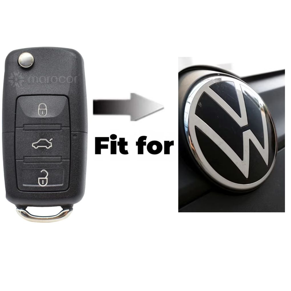 Coque Étui pour clé de voiture avec télécommande 4 boutons, pliable Volkswagen VW