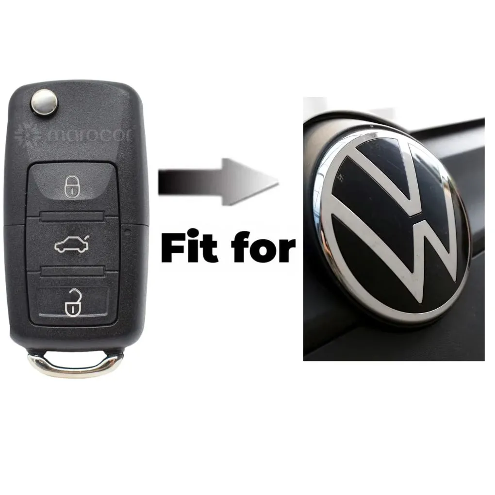 Coque Étui pour clé de voiture avec télécommande 4 boutons, pliable Volkswagen VW