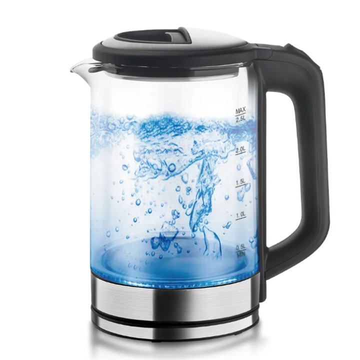 Bouilloire électrique transparente en verre pour eau chaude