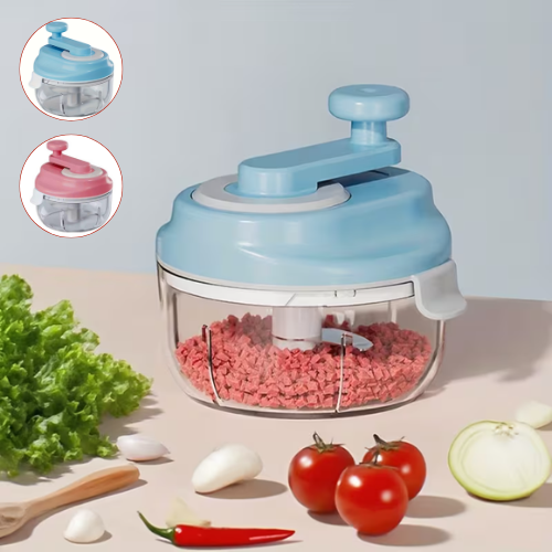 Mini hachoir manuel à manivelle pour légumes, ail, oignons et viande (colleur aléatoire)