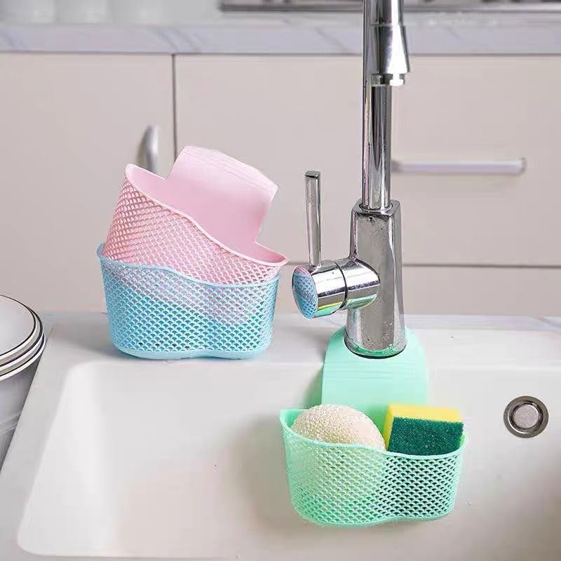 Panier de rangement suspendu polyvalent pour cuisine et accessoires de nettoyage (colleur aléatoire)