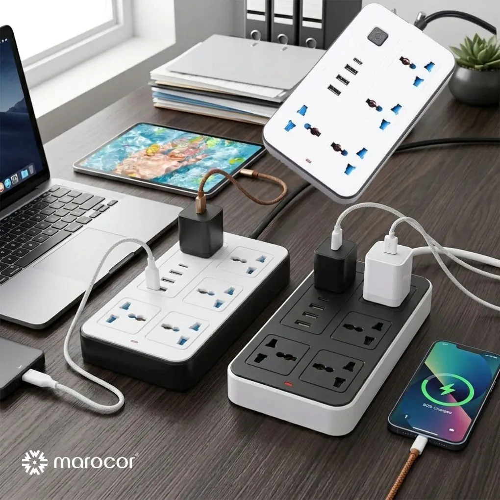 Rallonge Multiprise 4 Prises avec 3 Ports USB et Chargeur Rapide PD