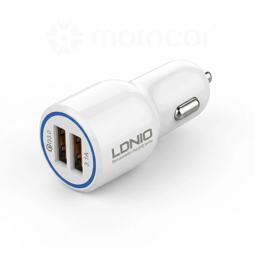 Chargeur de Voiture Rapide Dual USB 3.1A - Technologie Auto-ID & Qualcomm QC 3.0