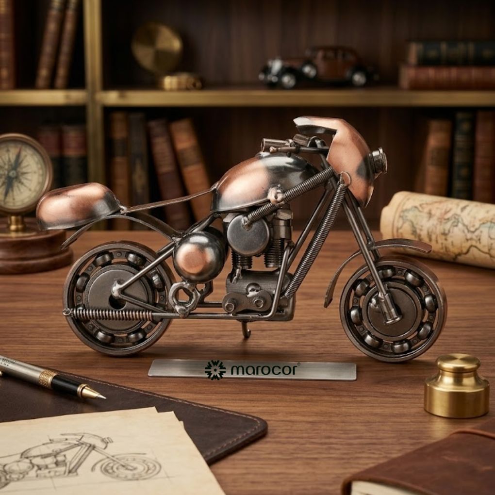 Moto Artisanale en Métal Recyclé : Un Bijou de Décoration Unique