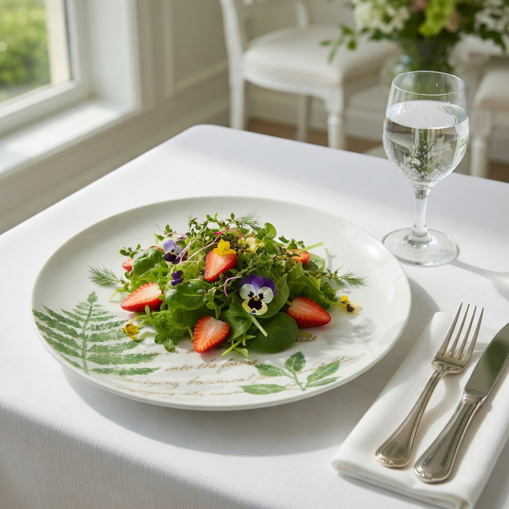 Assiette ronde décorative pour service élégant