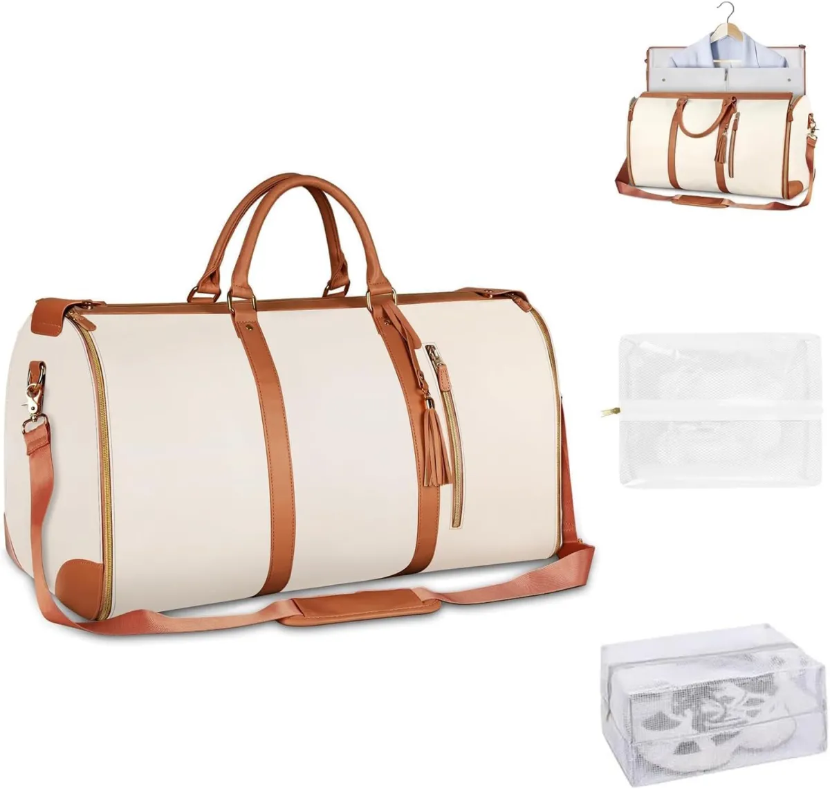 Sac de Voyage Pliable Cabine Tout en Un - Travel Bag pour Femme et Homme avec Compartiment Chaussures,
