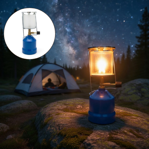 Lampe à gaz portable avec support pour bouteille