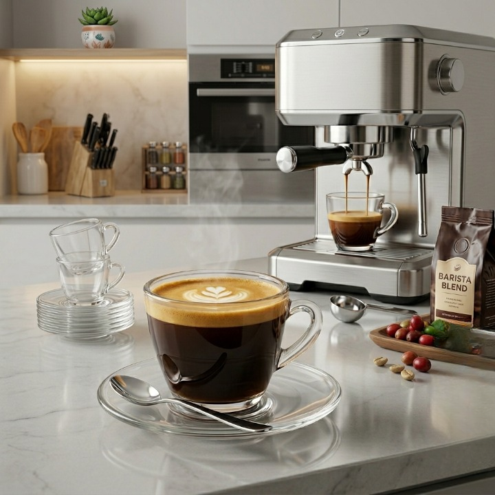 Ensemble 12 pièces tasses et sous-tasses pour café et thé élégant et pratique