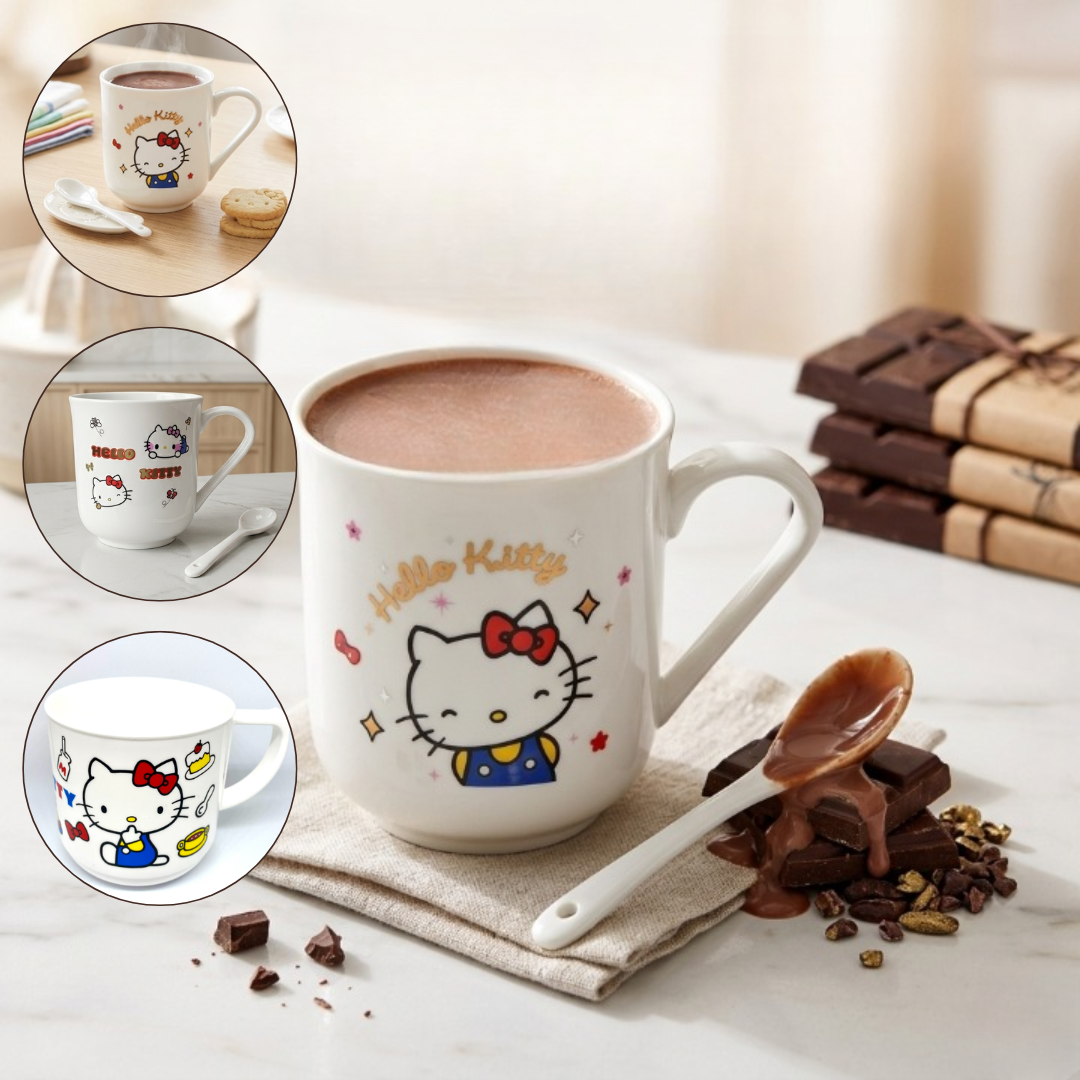 Tasse en céramique Kitty, idéale pour café, expresso et boissons chaudes motif aleatoire