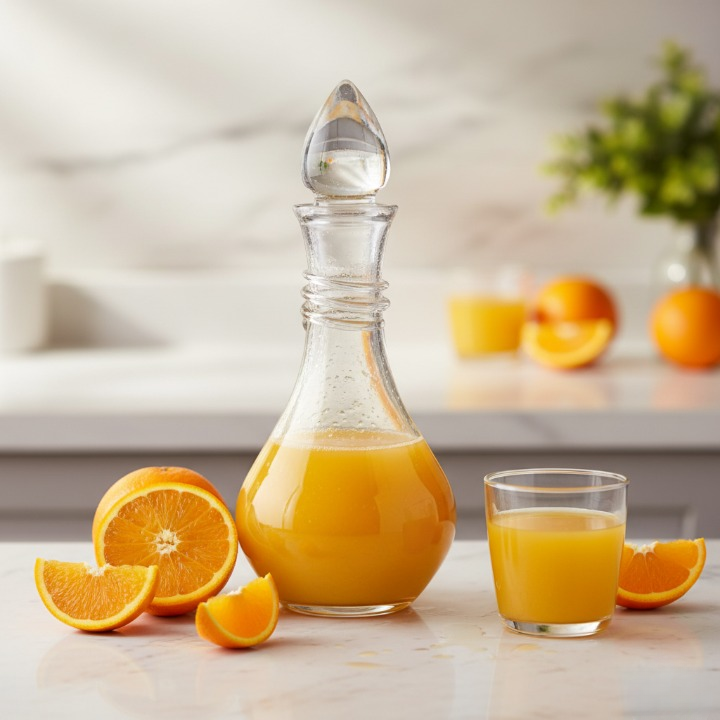 Pichet à jus en verre transparent élégant et raffiné