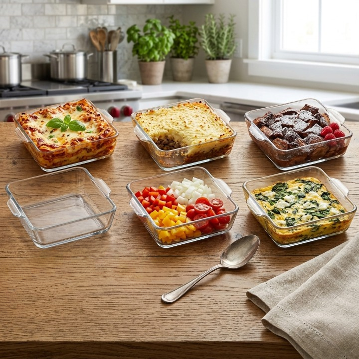 Ensemble de 6 mini-plats en verre, compatibles micro-ondes et four