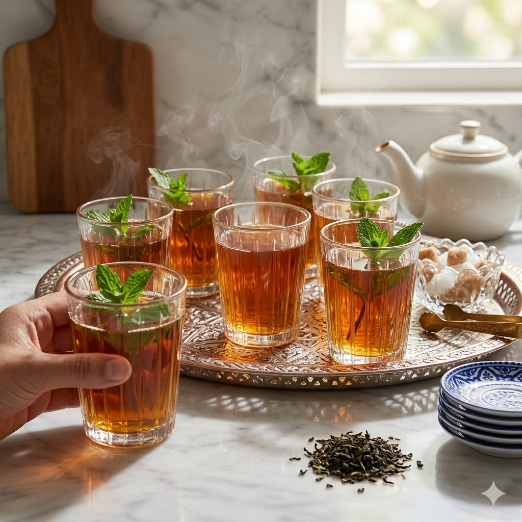 Service de 6 verres à thé élégants pour présentation et dégustation du thé