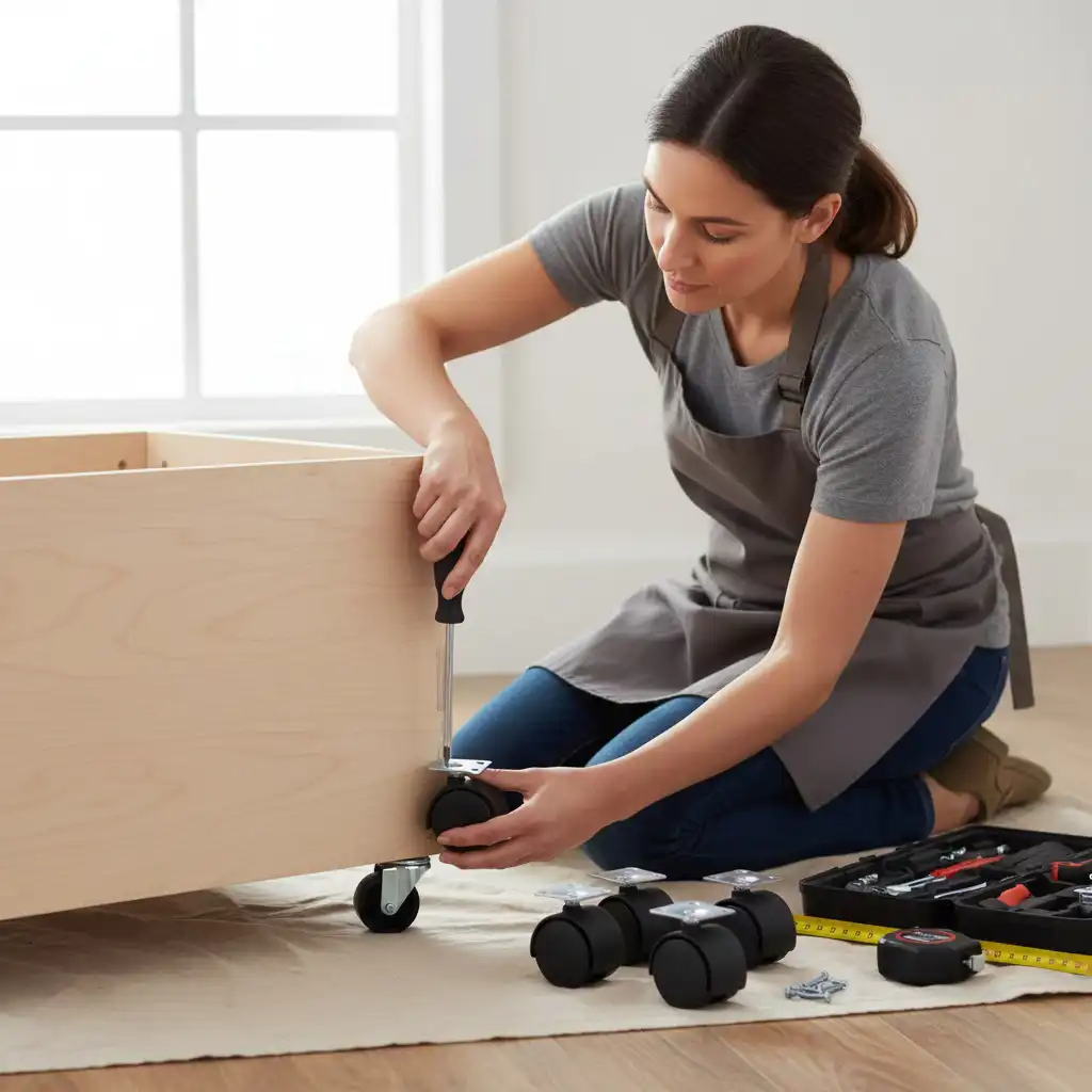 4 roulettes doubles avec platine Roulette pivotante