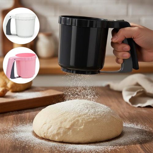 Tamiseur à farine manuel avec mécanisme facile, outil compact pour pâtisserie (colleur aléatoire)