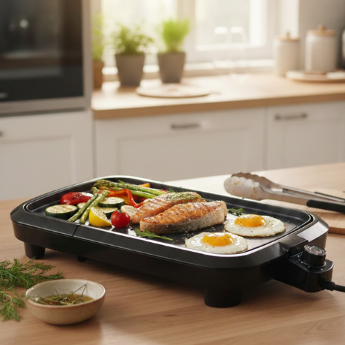 Plancha électrique polyvalente antiadhésive pour crêpes, tacos et tortillas