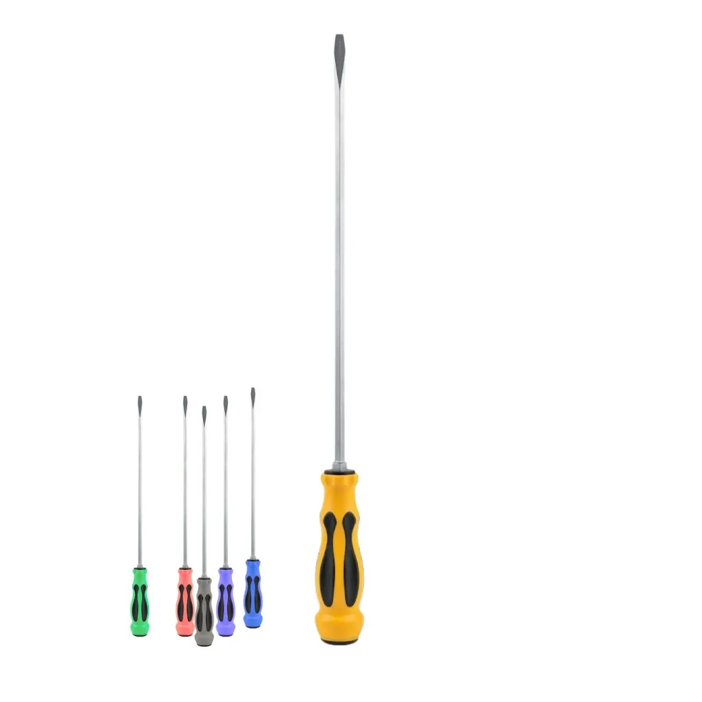 Tournevis à Fente Extra Long double sens - Manche Ergonomique Antidérapant