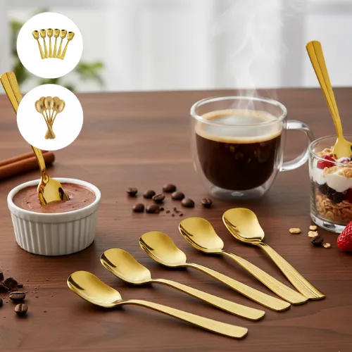 set de 6 Cuillères à Café en Acier Inoxydable Cuillères design classique (désigne aléatoire)