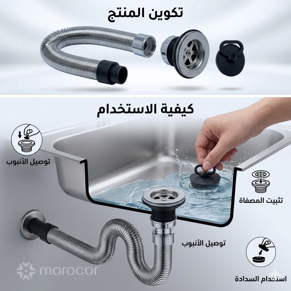 Siphon évier gorge cuisine et lavabo de salle de bain 40(mm)