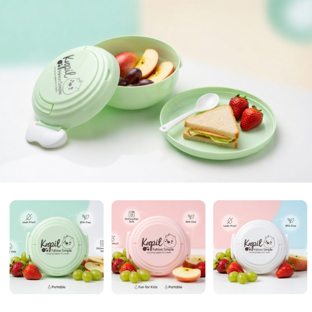 Boîte repas portable avec fermeture sécurisée, idéale pour le transport des aliments (colleur aléatoire)